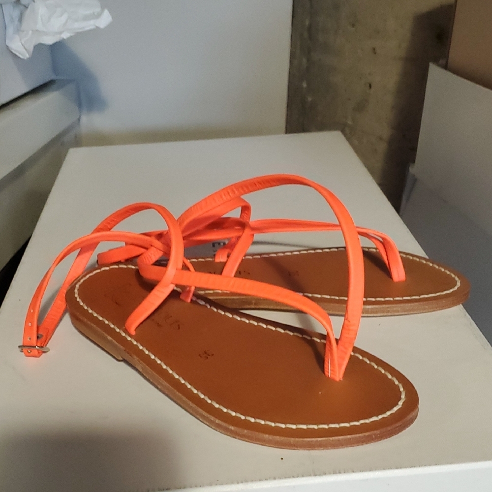 Orange Strappy Sandals